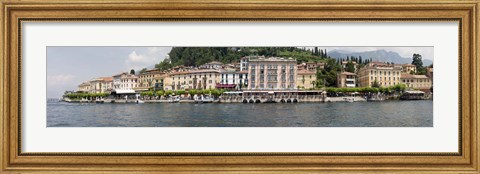 Framed Buildings at the waterfront, Lake Como, Bellagio, Como, Lombardy, Italy Print