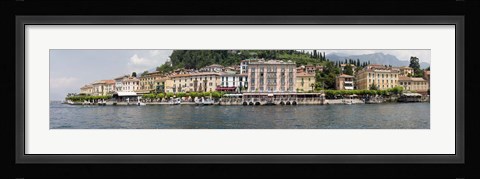 Framed Buildings at the waterfront, Lake Como, Bellagio, Como, Lombardy, Italy Print