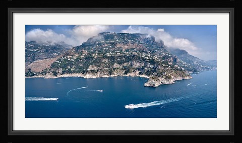 Framed Town at the waterfront, Amalfi Coast, Salerno, Campania, Italy Print