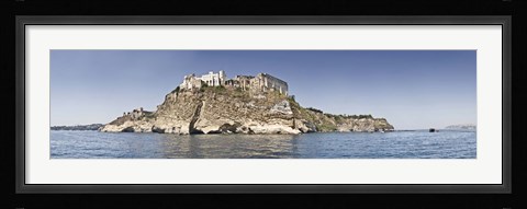 Framed Castle on an island, Castello Aragonese, Ischia Island, Procida, Campania, Italy Print
