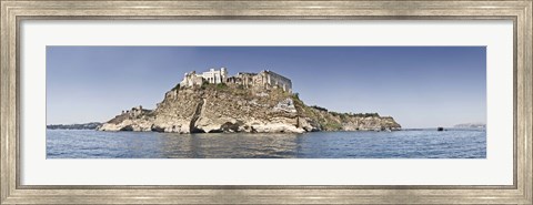 Framed Castle on an island, Castello Aragonese, Ischia Island, Procida, Campania, Italy Print