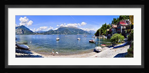 Framed Boats on Lake Como Print