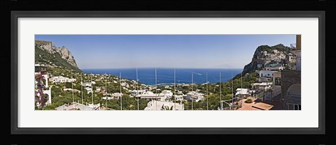 Framed Town at the waterfront, Marina Grande, Capri, Campania, Italy Print