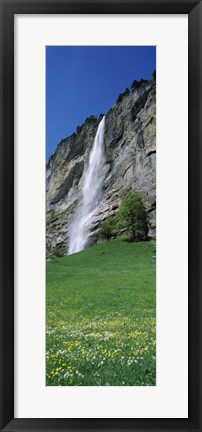 Framed Murrenbach Falls, Lauterbrunnen Valley, Berne Canton, Switzerland Print