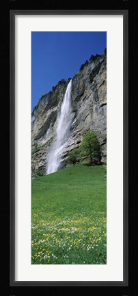 Framed Murrenbach Falls, Lauterbrunnen Valley, Berne Canton, Switzerland Print