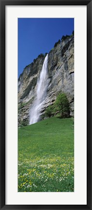 Framed Murrenbach Falls, Lauterbrunnen Valley, Berne Canton, Switzerland Print
