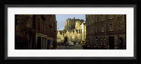 Framed Edinburgh Castle and street view, Edinburgh, Scotland Print