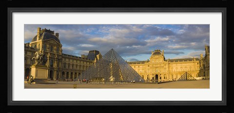 Framed Pyramid structure, Louvre Museum, Paris, France Print