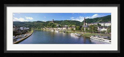 Framed Town at the riverside, Mosel River, Cochem, Rhineland-Palatinate, Germany Print