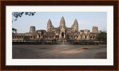 Framed Facade of a temple, Angkor Wat, Angkor, Siem Reap, Cambodia Print