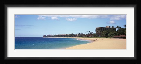 Framed Condominium on the beach, Maui, Hawaii, USA Print
