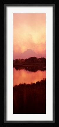 Framed Reflection of a mountain in a river, Oxbow Bend, Snake River, Grand Teton National Park, Teton County, Wyoming, USA Print