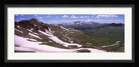 Framed Mountains covered with snow, West Maroon Pass, Crested Butte, Gunnison County, Colorado, USA Print
