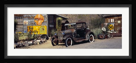 Framed Abandoned vintage car at the roadside, Route 66, Arizona Print