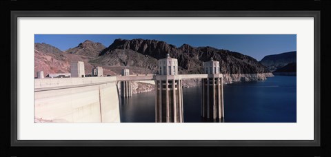 Framed Dam on the river, Hoover Dam, Colorado River, Arizona, USA Print