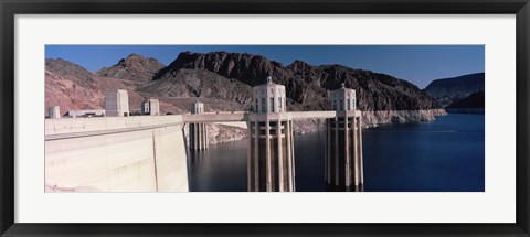 Framed Dam on the river, Hoover Dam, Colorado River, Arizona, USA Print