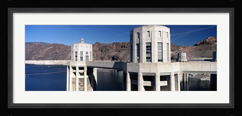 Framed Dam on a river, Hoover Dam, Colorado River, Arizona-Nevada, USA Print