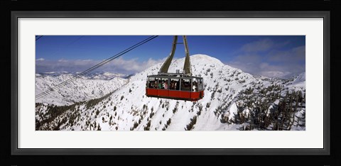 Framed Overhead cable car in a ski resort, Snowbird Ski Resort, Utah Print