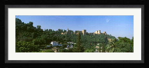 Framed Palace viewed from Sacromonte, Alhambra, Granada, Granada Province, Andalusia, Spain Print