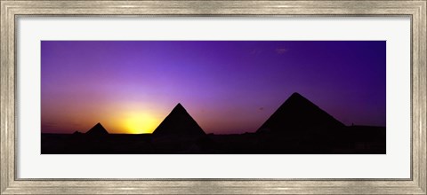 Framed Giza at dusk, Egypt Print