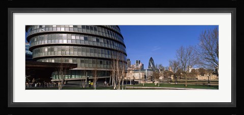 Framed Buildings in a city, Sir Norman Foster Building, London, England Print