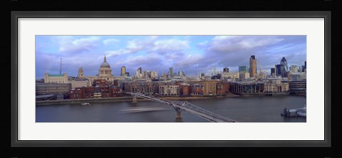 Framed Bridge across a river, London Millennium Footbridge, St. Paul's Cathedral, London, England 2008 Print