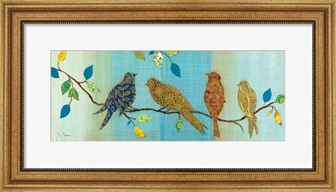 Framed Bird Chat I Print
