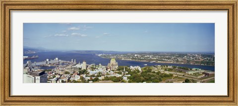 Framed High angle view of a cityscape, Chateau Frontenac Hotel, Quebec City, Quebec, Canada 2010 Print
