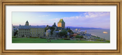 Framed Grand hotel in a city, Chateau Frontenac Hotel, Quebec City, Quebec, Canada Print