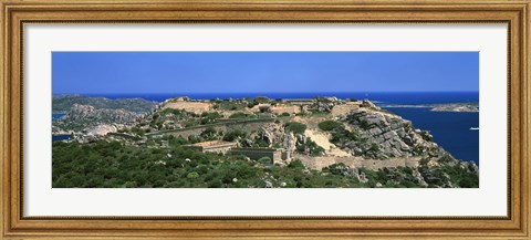 Framed Island in the sea, Capo D&#39;Orso, Sardinia, Italy Print