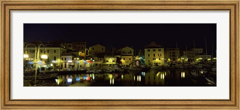 Framed Boats at a harbor, La Maddalena, Arcipelago Di La Maddalena National Park, Sardinia, Italy Print