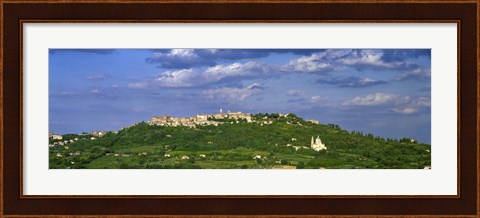 Framed Town on a hill, Montepulciano, Val di Chiana, Siena Province, Tuscany, Italy Print