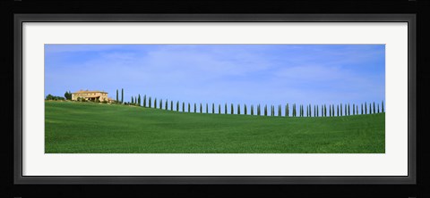 Framed Farmhouse in a field, San Quirico d'Orcia, Orcia Valley, Siena Province, Tuscany, Italy Print