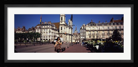 Framed Buildings along a street, Besancon, Franche-Comte, France Print