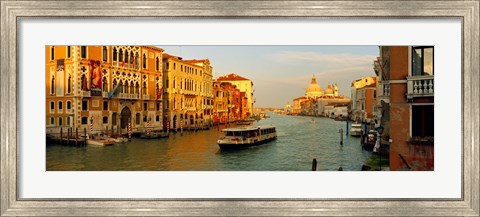 Framed Vaporetto water taxi in a canal, Grand Canal, Venice, Veneto, Italy Print