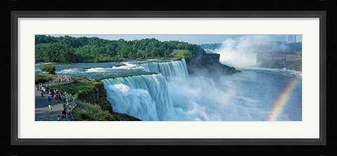 Framed Tourists at a waterfall, Niagara Falls, Niagara River, Niagara County, New York State, USA Print