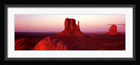 Framed East Mitten and West Mitten buttes at sunset, Monument Valley, Utah Print