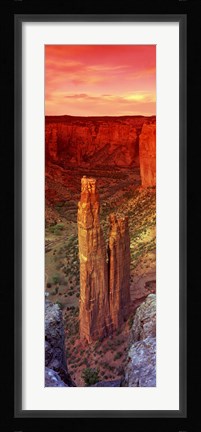 Framed Rock formations in a desert, Spider Rock, Canyon de Chelly National Monument, Arizona Print