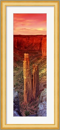 Framed Rock formations in a desert, Spider Rock, Canyon de Chelly National Monument, Arizona Print