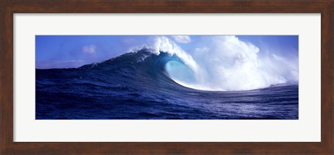 Framed Big Ocean Wave, Maui, Hawaii, USA Print