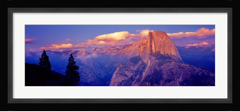 Framed Sunlight falling on a mountain, Half Dome, Yosemite Valley, Yosemite National Park, California, USA Print