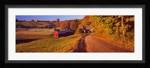 Framed Farmhouse beside a country road, Jenne Farm, Vermont, New England, USA Print