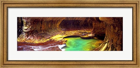 Framed Rock formations in a slot canyon, The Subway, Zion National Park, Utah Print