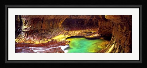 Framed Rock formations in a slot canyon, The Subway, Zion National Park, Utah Print