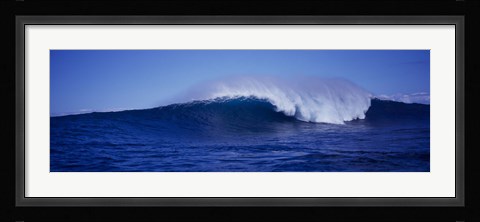 Framed Dark Blue Sea with Small Wave Print