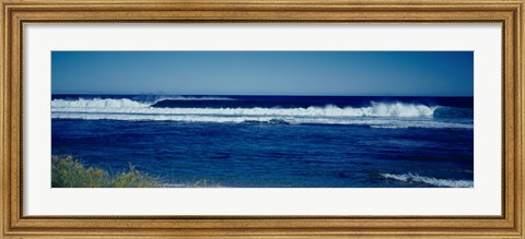 Framed Bright Blue Ocean Water Print