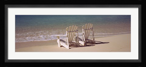 Framed Adirondack chair on the beach, Bahamas Print