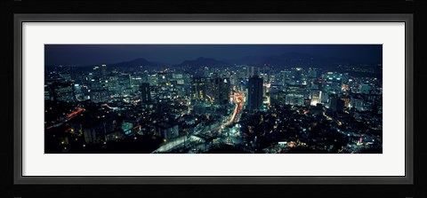 Framed Aerial view of a city, Seoul, South Korea 2011 Print