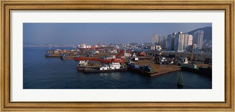 Framed Buildings at the waterfront, Busan, South Korea Print