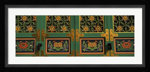 Framed Buddhist temple Paintings, Kayasan Mountains, Haeinsa Temple, Gyeongsang Province, South Korea Print